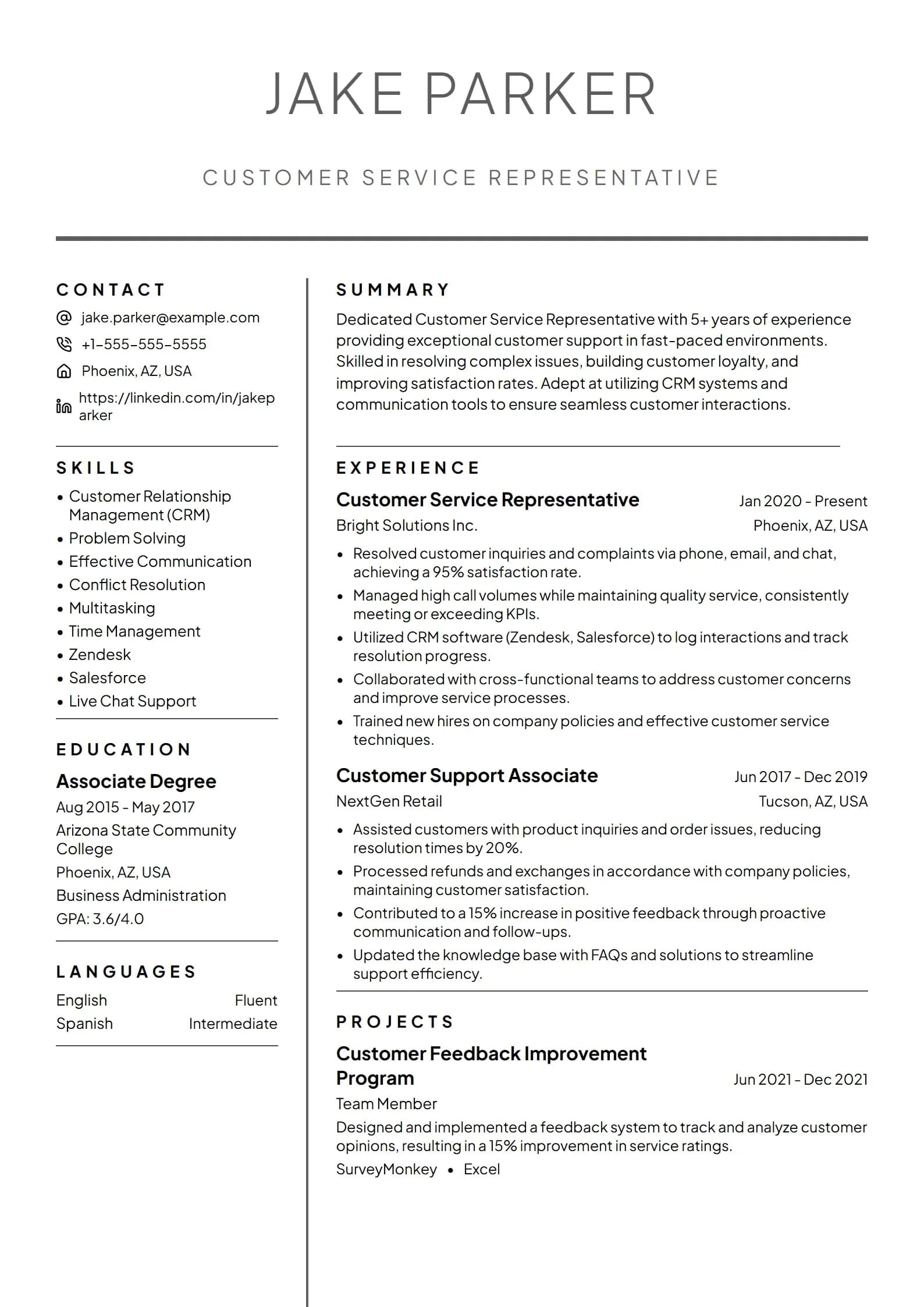 ServicePro Resume preview