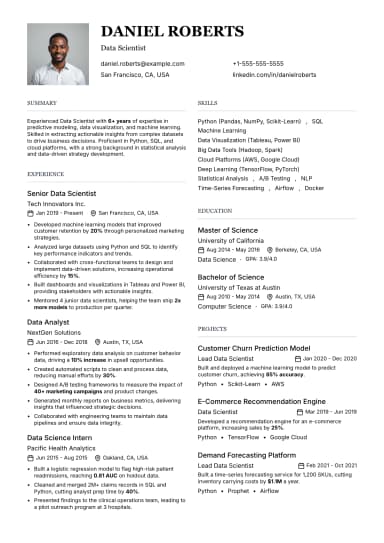 Data Resume preview