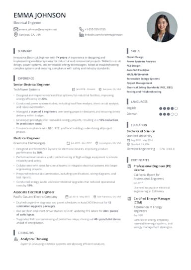 Electric Resume preview
