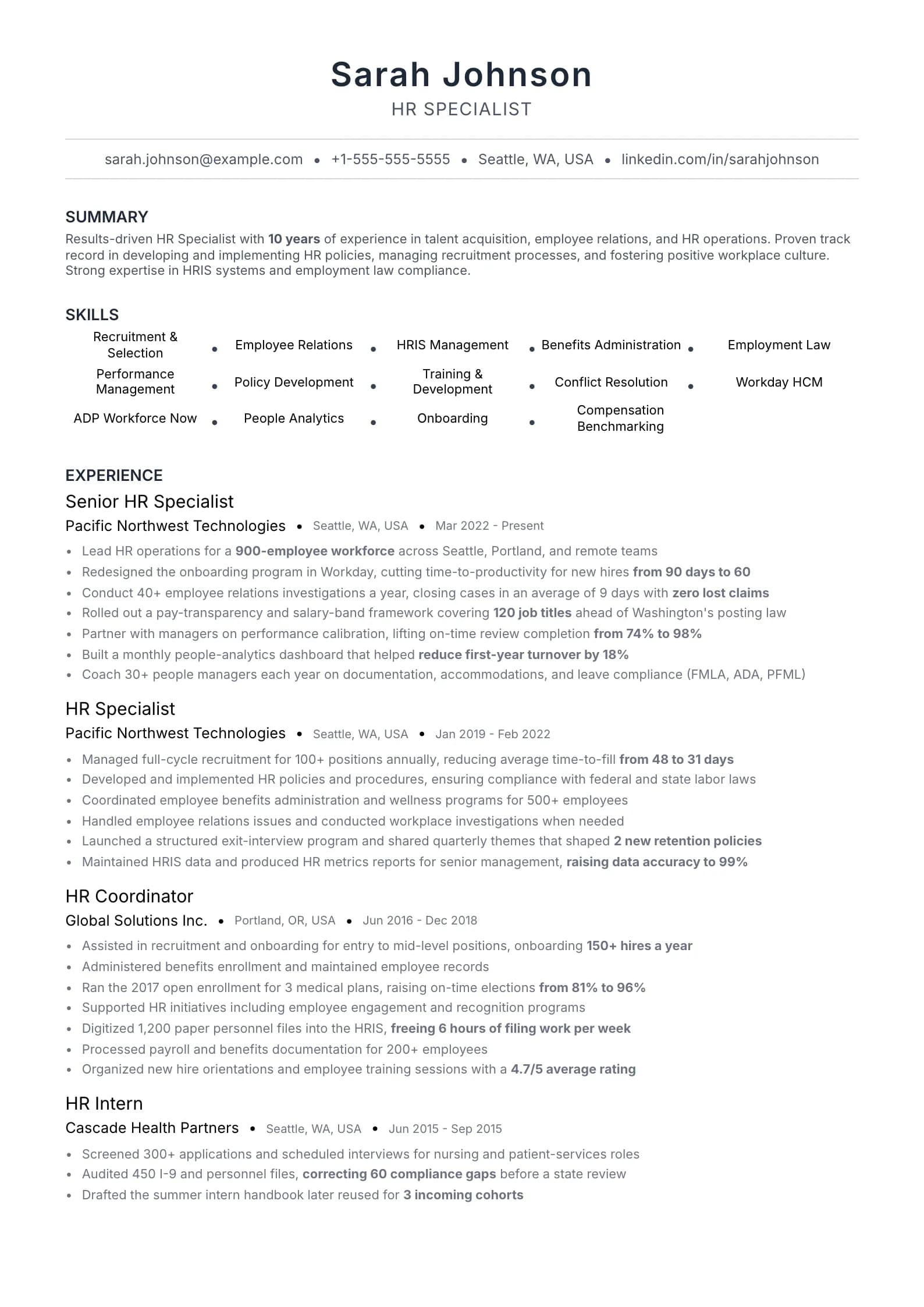 Resource Plus Resume preview