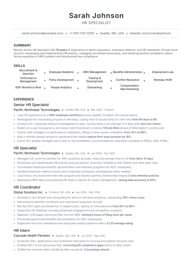 Resource Plus Resume preview