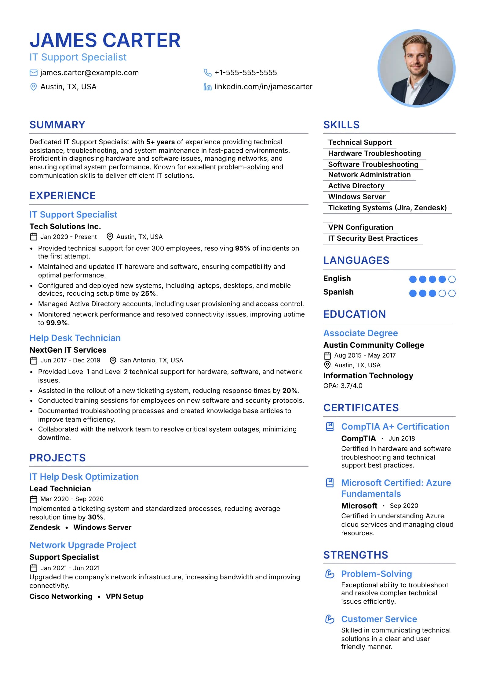TechSupport Resume preview