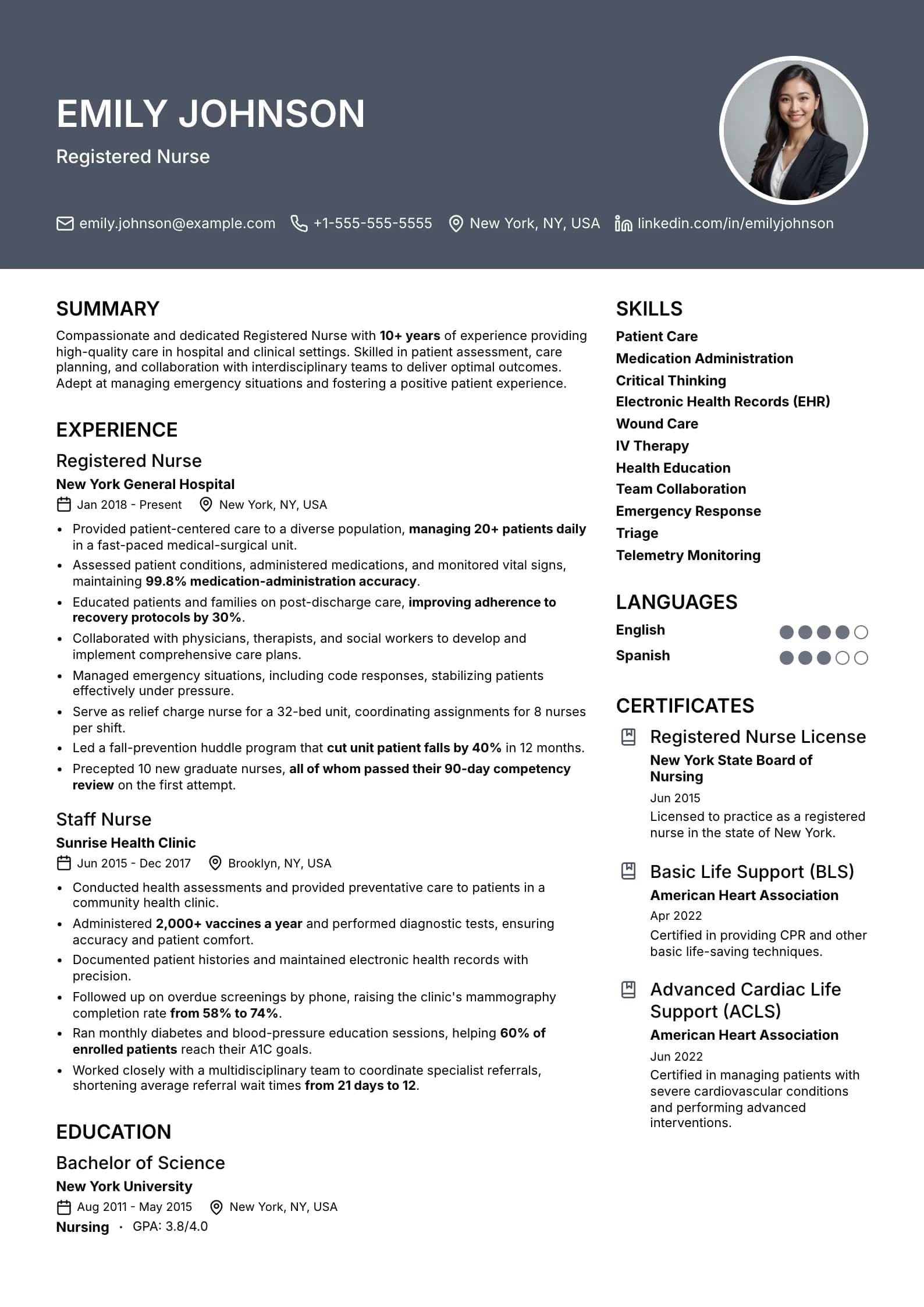 Care Resume preview
