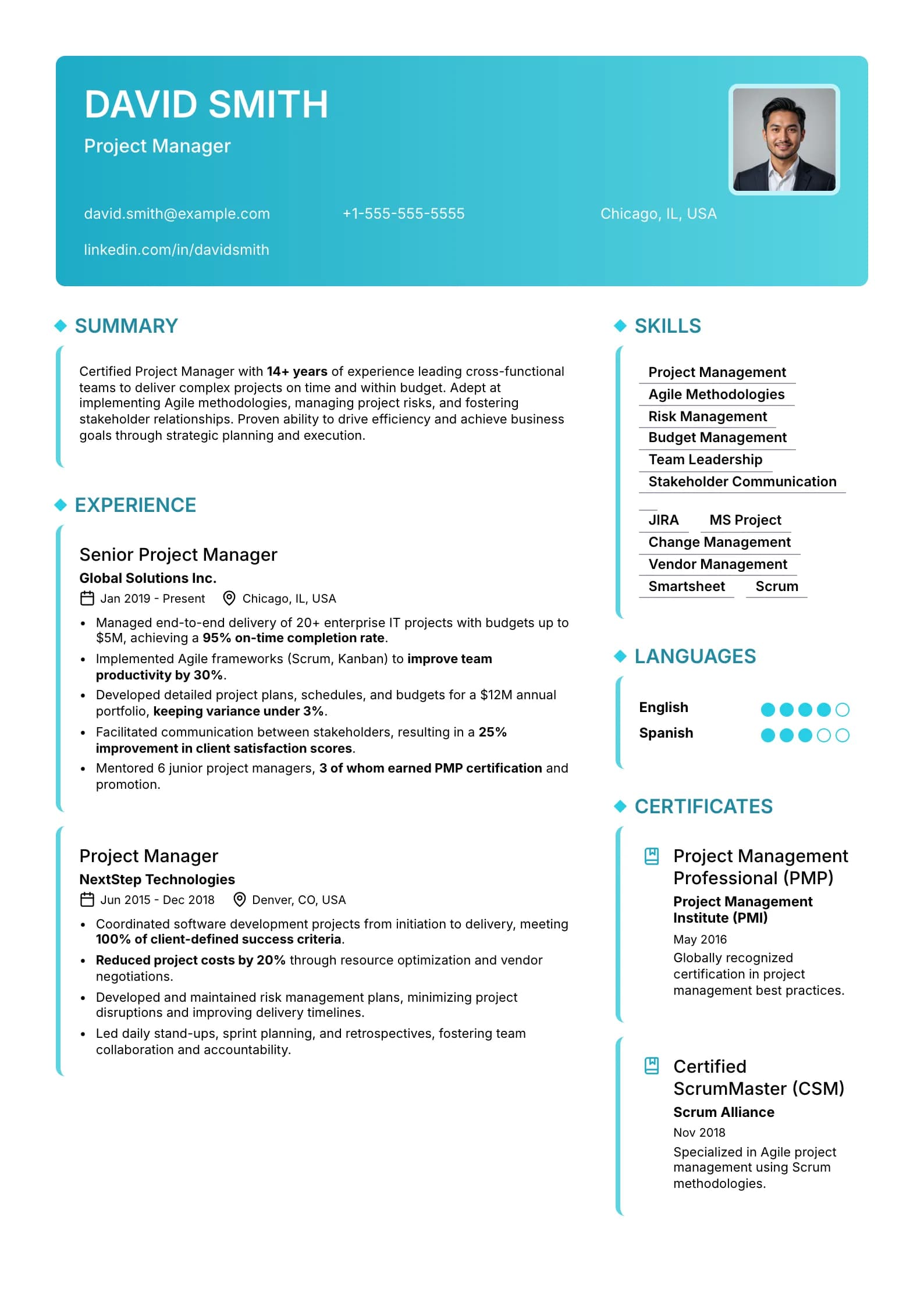 Project Resume preview