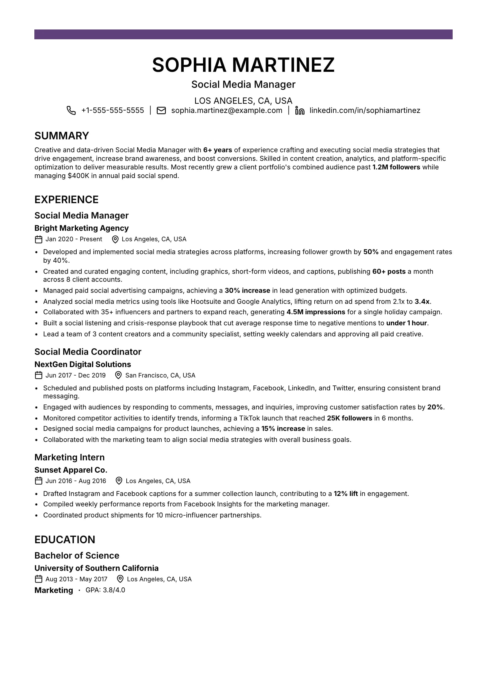 Social Resume preview