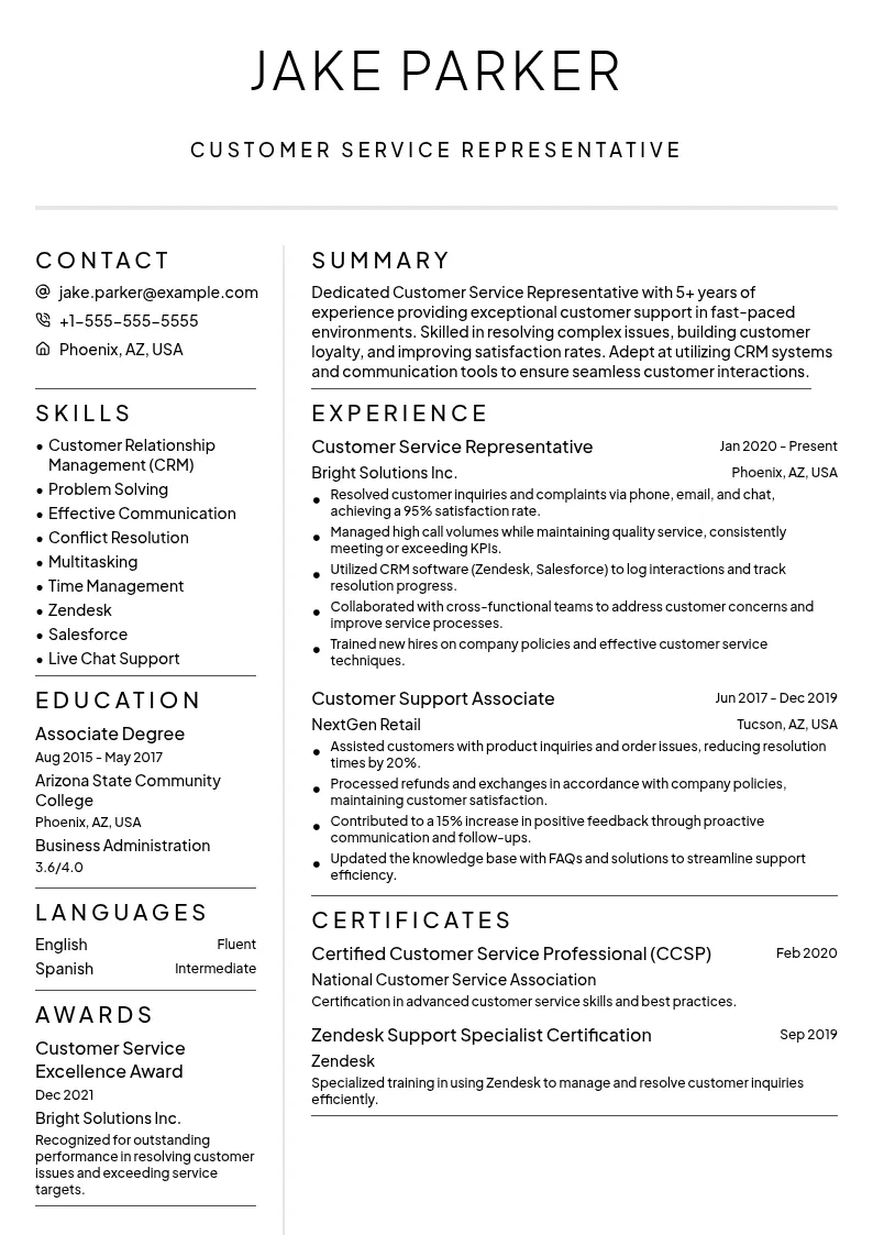 ServicePro CV preview