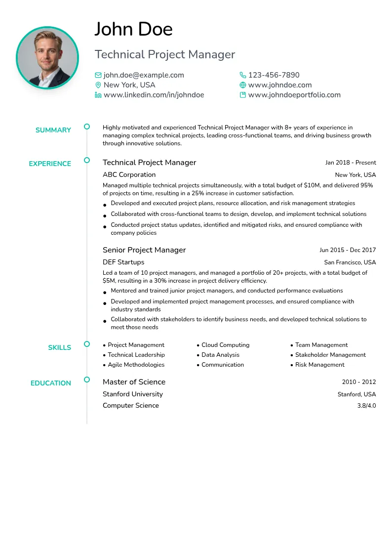 Project Development resume example