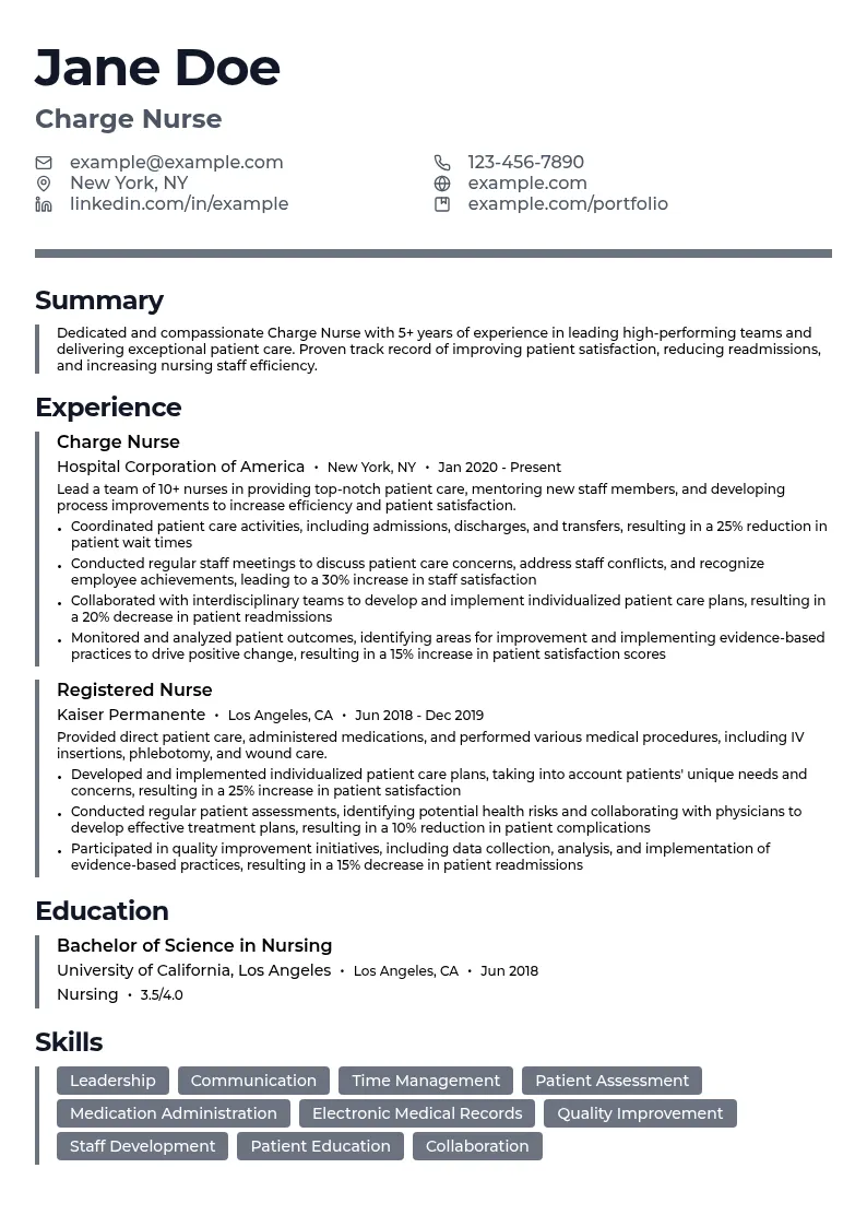 Specialized Roles: resume example