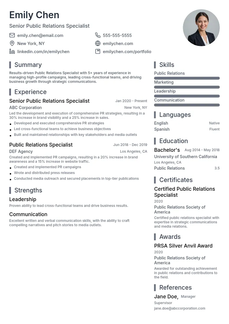 Manager-Led resume example