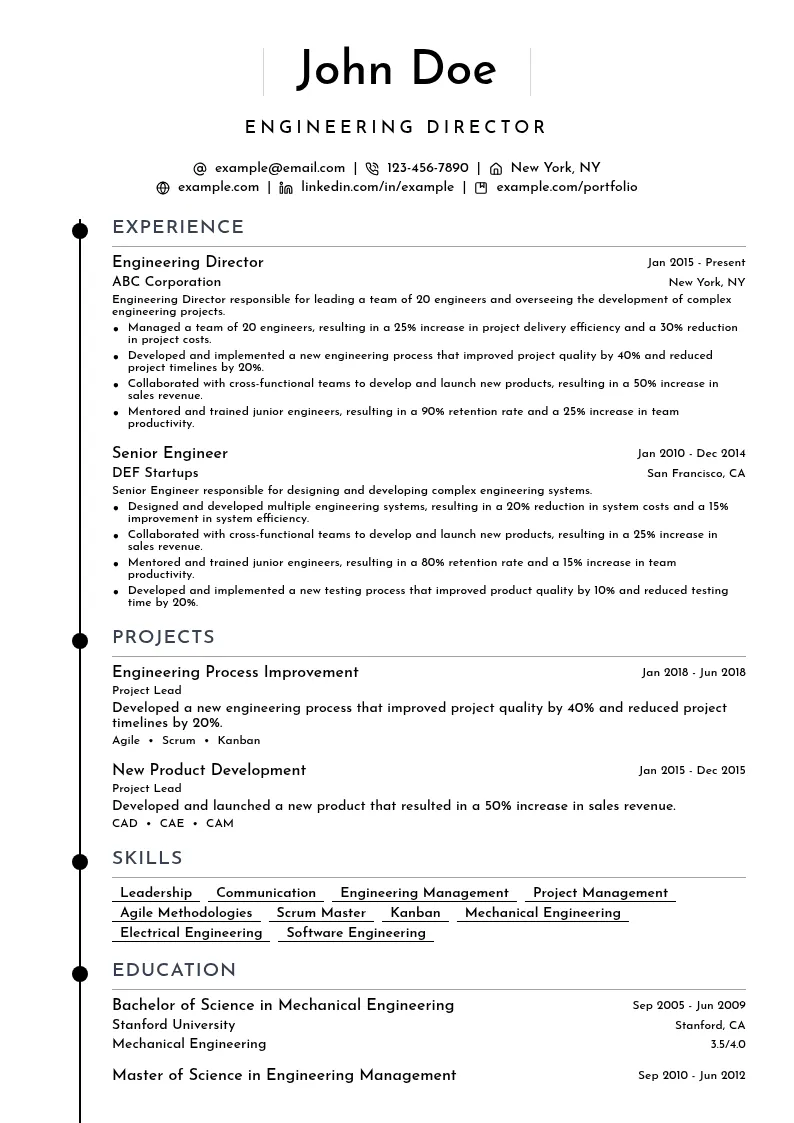 Engineering Director resume example