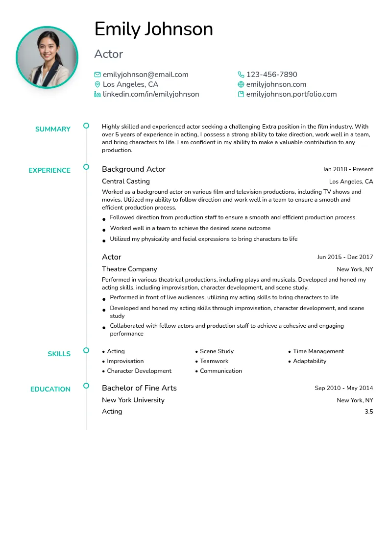 Extra resume example