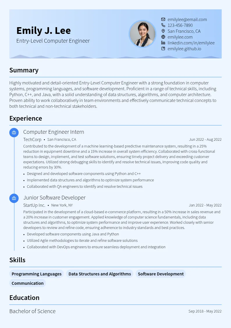 Entry-Level resume example
