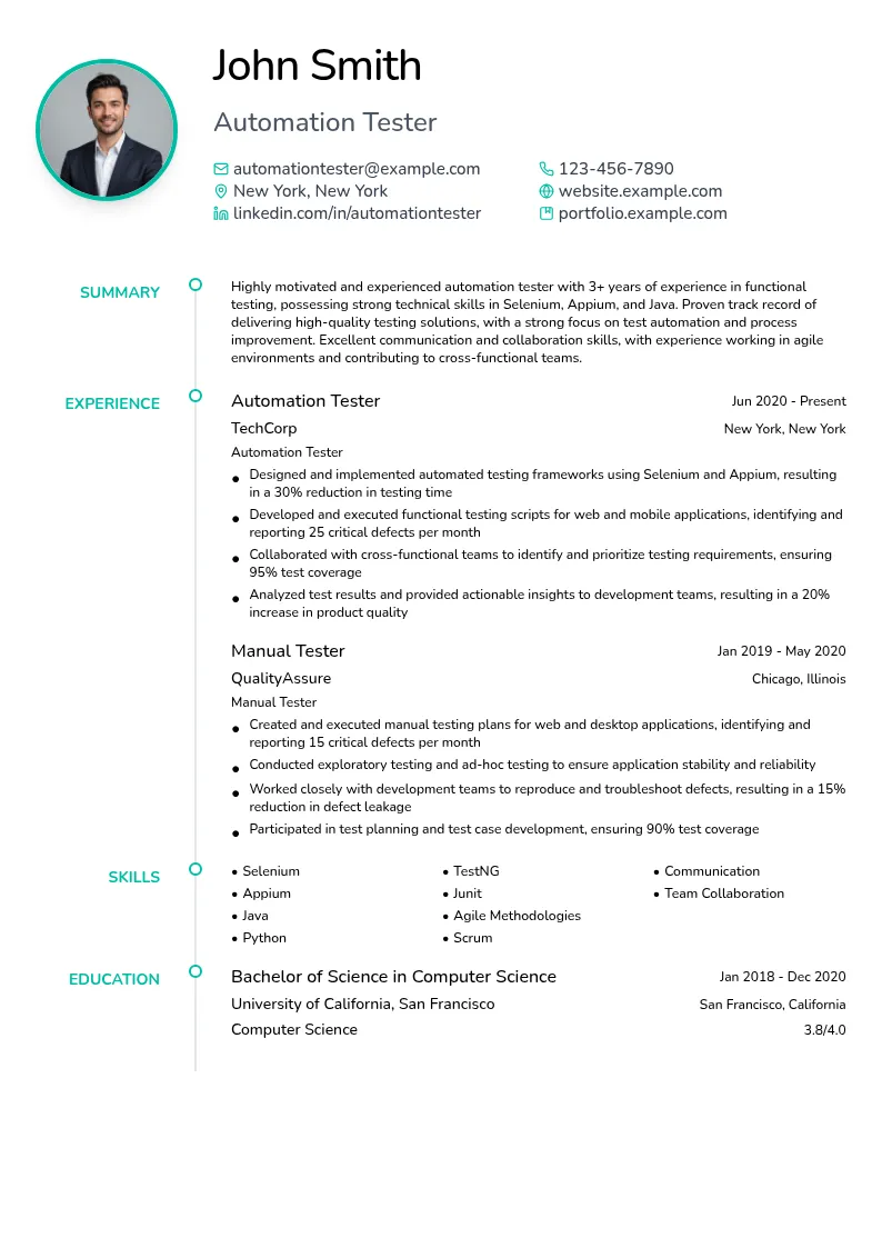 Functional Testing resume example