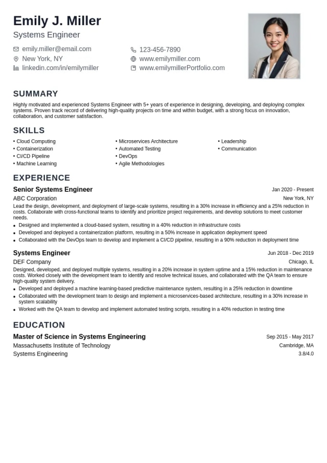 Associate resume example