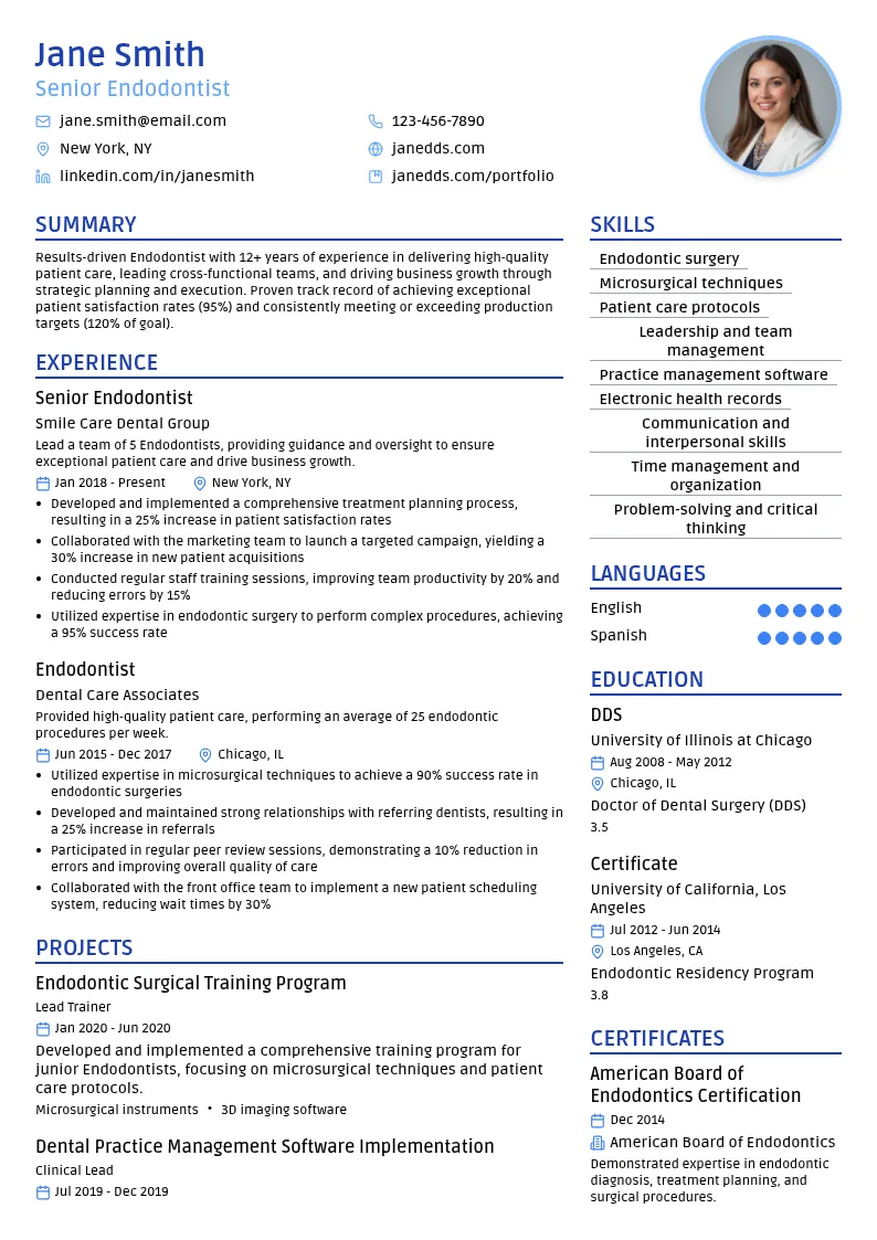 10-15 years resume example