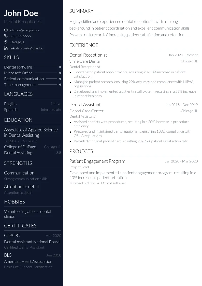Patient Coordination resume example