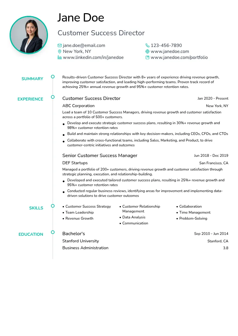 Customer Success Director resume example