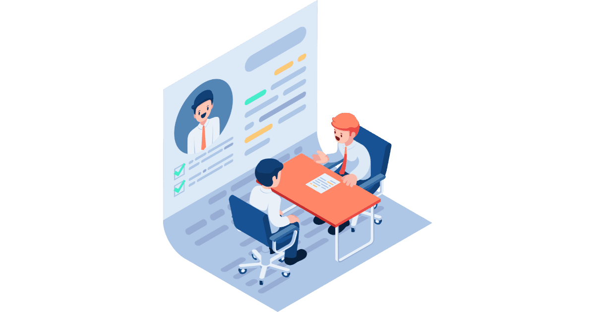 A nervous candidate making mistakes during a job interview