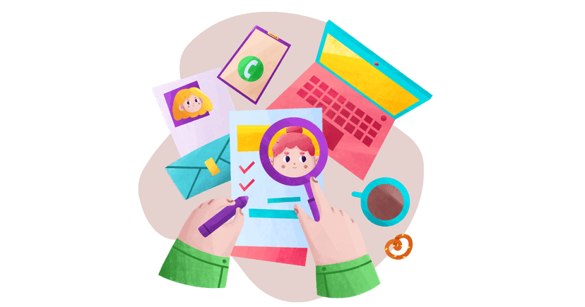 Resume with highlighted keywords passing through an ATS system