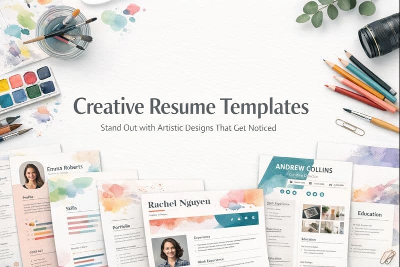 Creative resume templates featuring artistic designs and innovative layouts for creative professionals