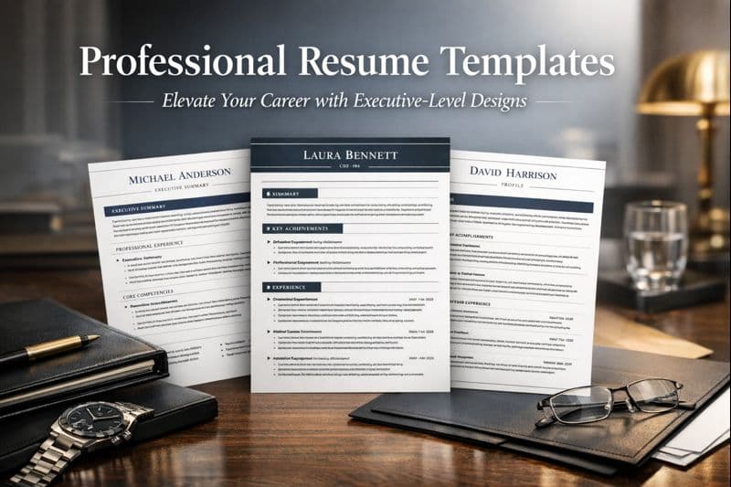 Professional resume templates designed for executive and senior-level positions