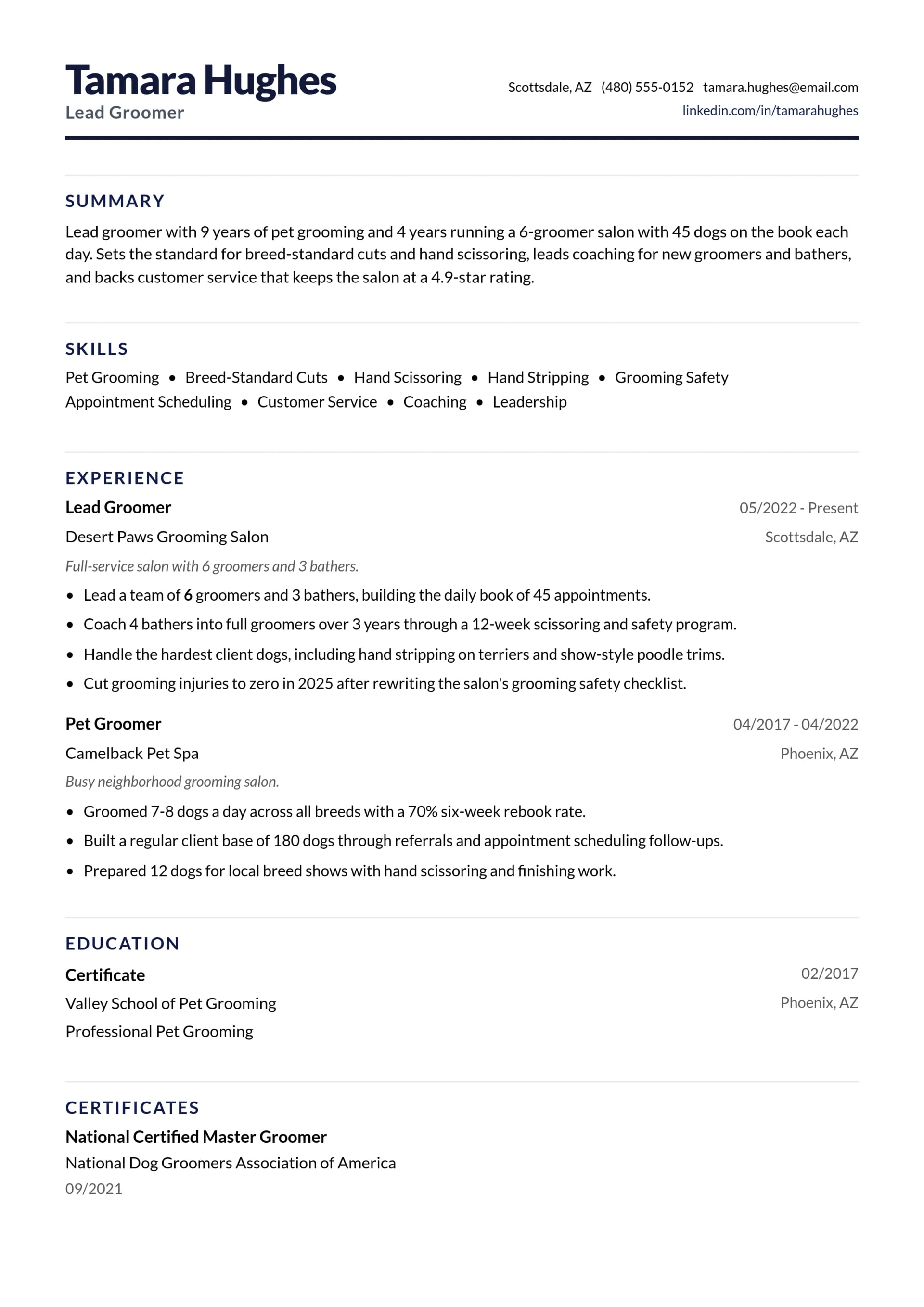 Assembler I resume example