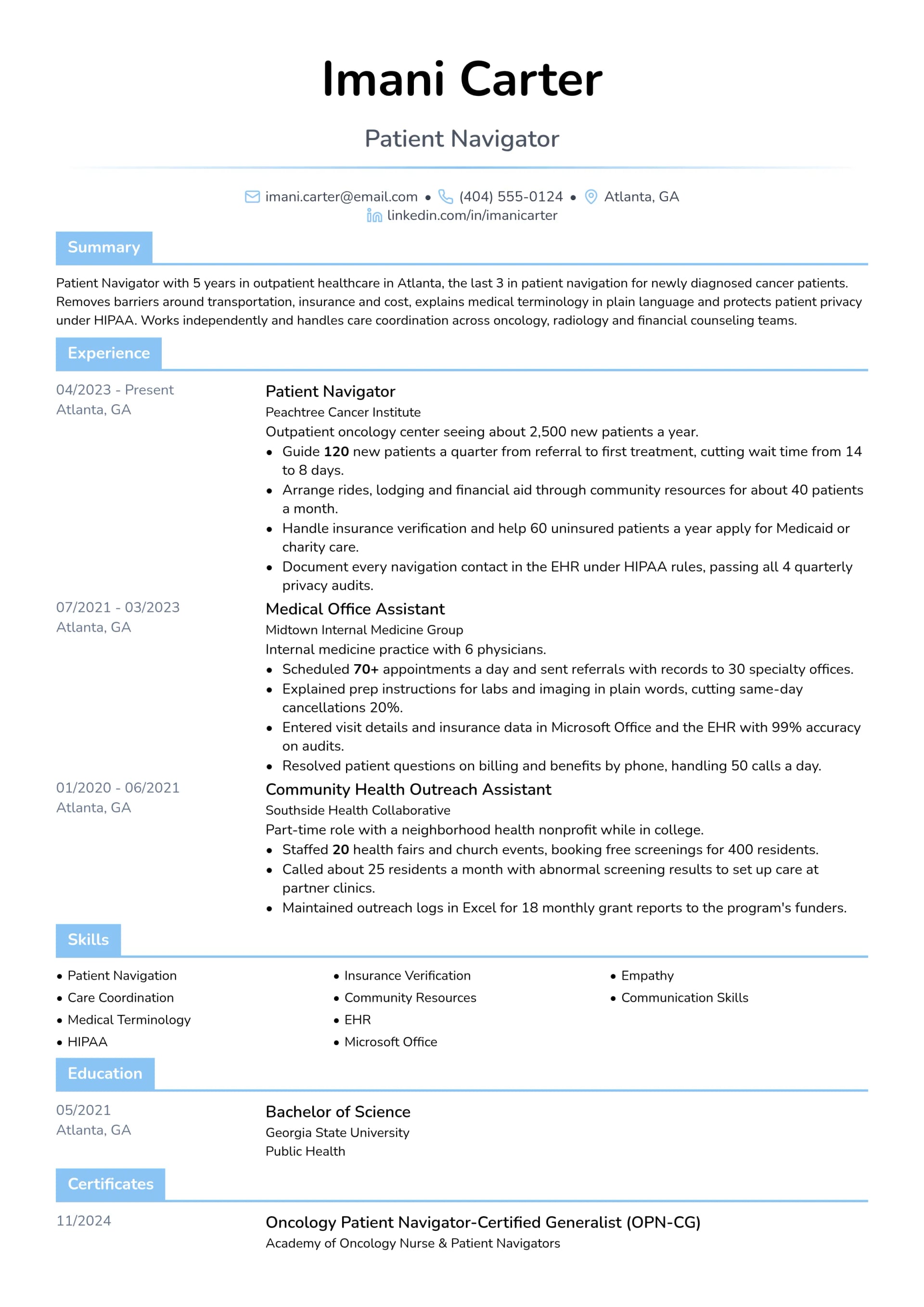 Family Support Specialist resume example