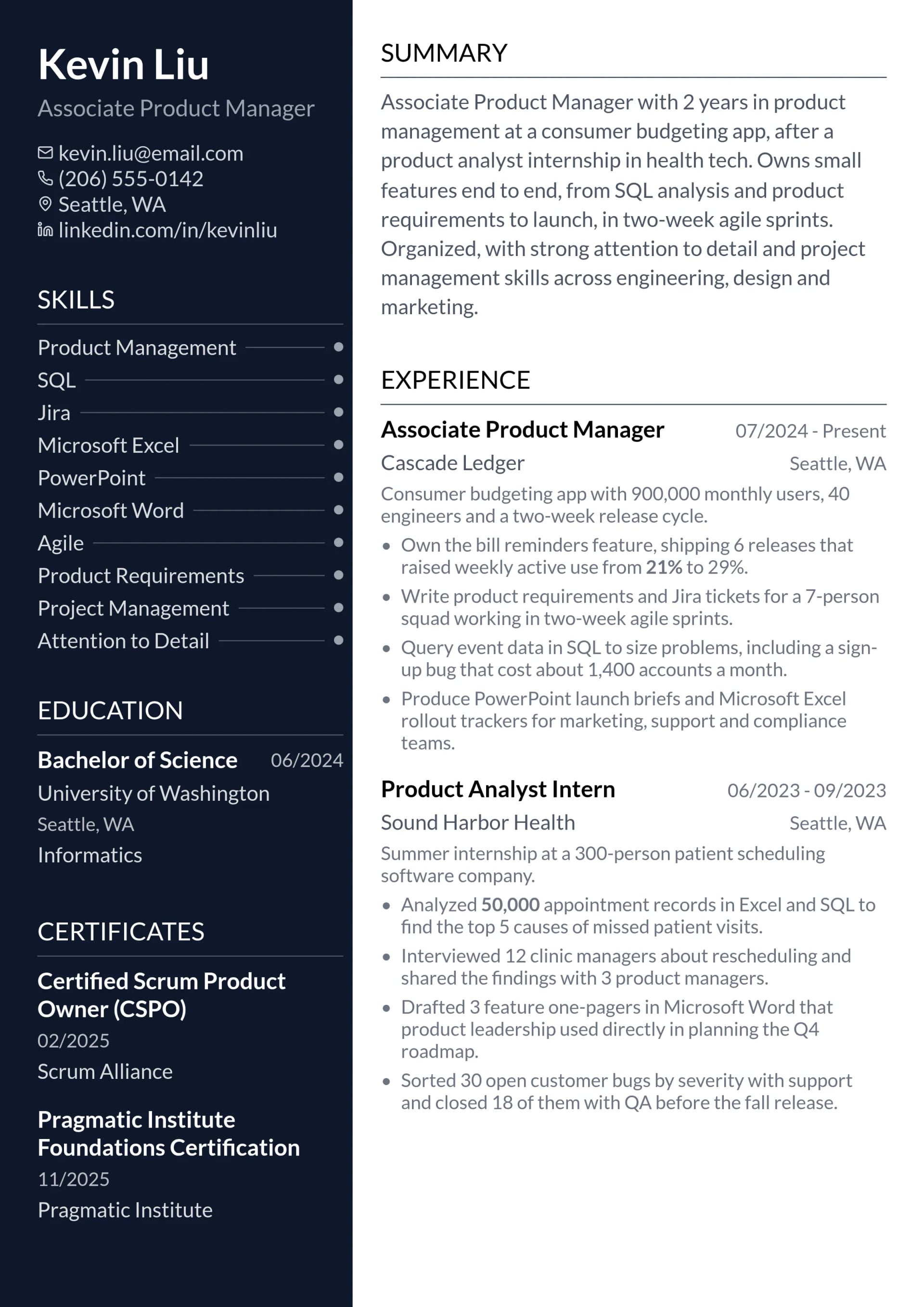 Master Control Operator resume example